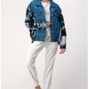 Dance & Marvel Boutique Tie-Dye Contrast Denim Jean Jacket NWT